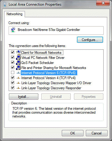 Local Area Connection Properties