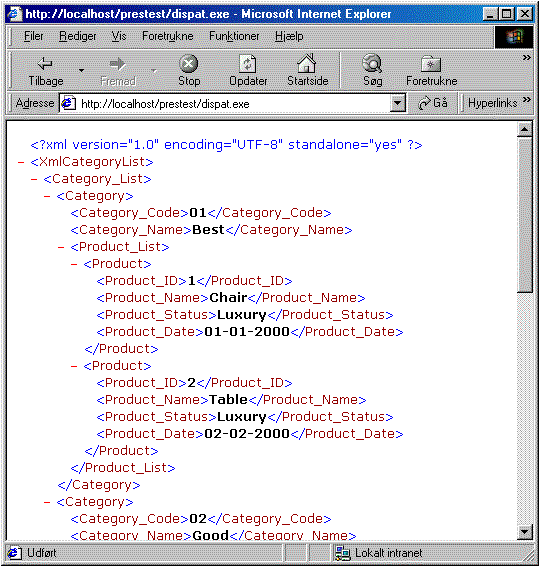 Generated XML Document